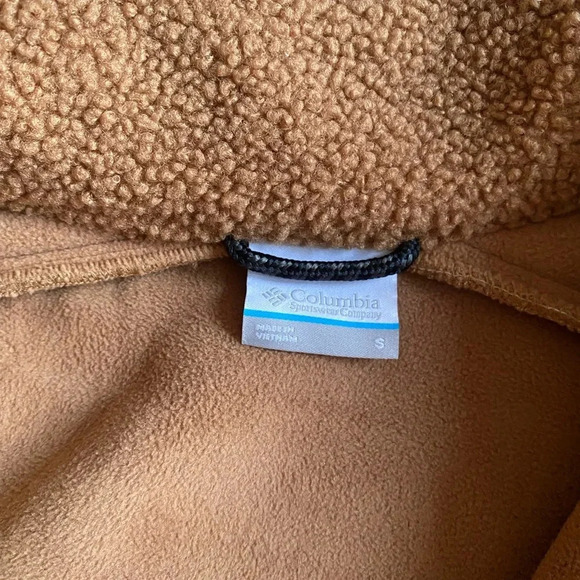 Columbia Jacket Women’s Small Uphill Edge Fleece Teddy Coat Sherpa Zip Up Brown - Picture 9 of 12